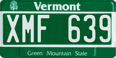 VT license plate XMF639