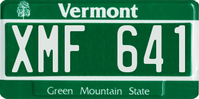 VT license plate XMF641