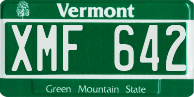 VT license plate XMF642