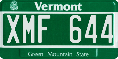 VT license plate XMF644