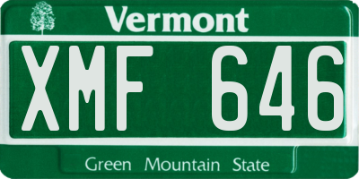 VT license plate XMF646