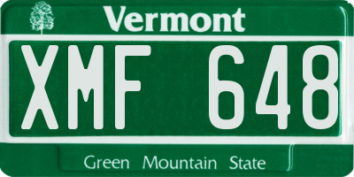 VT license plate XMF648