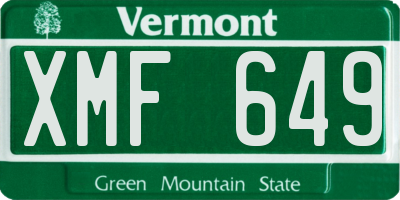 VT license plate XMF649