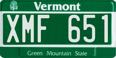 VT license plate XMF651