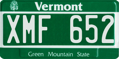 VT license plate XMF652