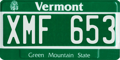 VT license plate XMF653