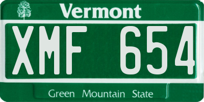 VT license plate XMF654