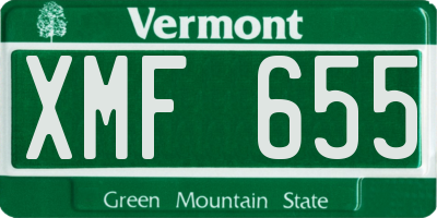 VT license plate XMF655