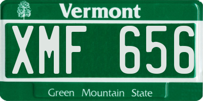VT license plate XMF656