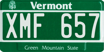 VT license plate XMF657