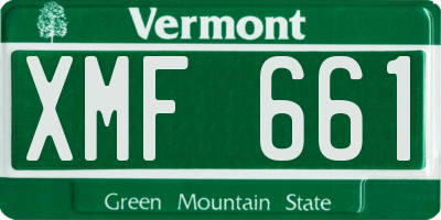 VT license plate XMF661