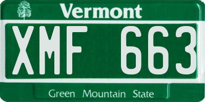 VT license plate XMF663