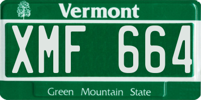 VT license plate XMF664