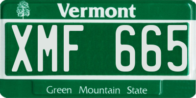 VT license plate XMF665