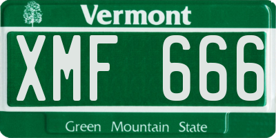 VT license plate XMF666