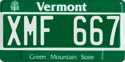 VT license plate XMF667