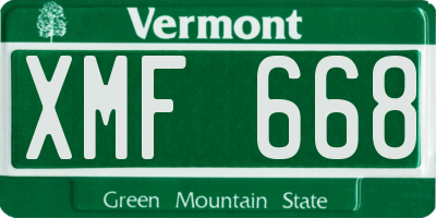 VT license plate XMF668
