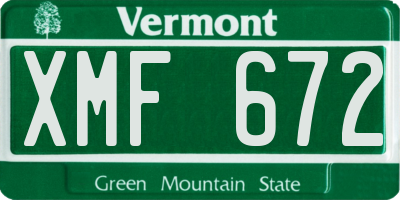VT license plate XMF672
