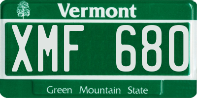 VT license plate XMF680