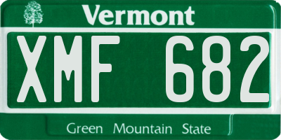 VT license plate XMF682