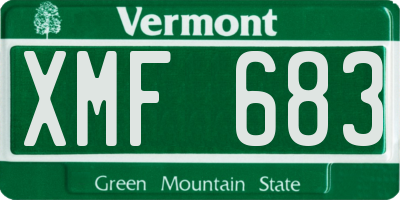 VT license plate XMF683