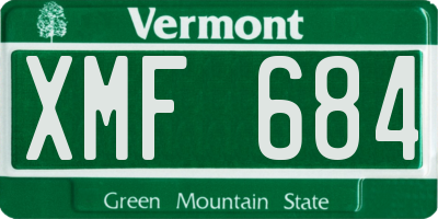 VT license plate XMF684