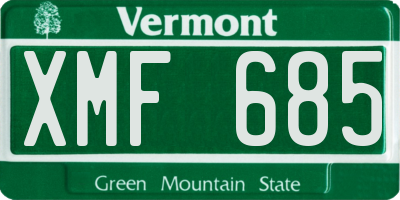 VT license plate XMF685