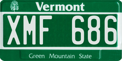 VT license plate XMF686