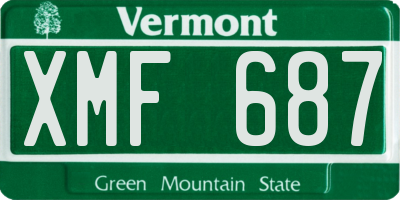 VT license plate XMF687
