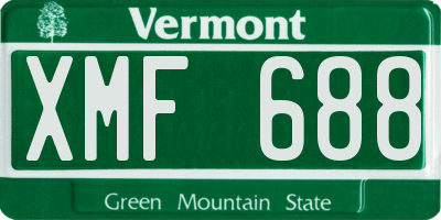 VT license plate XMF688