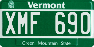 VT license plate XMF690