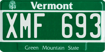 VT license plate XMF693