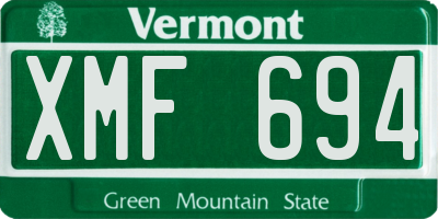 VT license plate XMF694