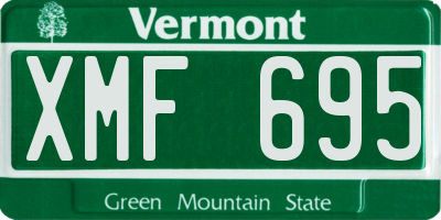 VT license plate XMF695