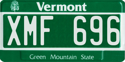 VT license plate XMF696