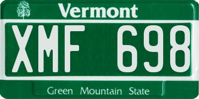 VT license plate XMF698