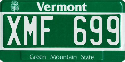 VT license plate XMF699