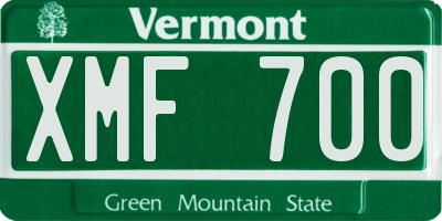 VT license plate XMF700