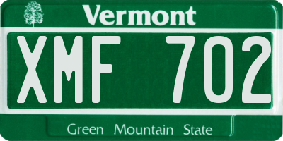 VT license plate XMF702