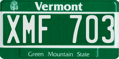 VT license plate XMF703