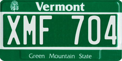 VT license plate XMF704