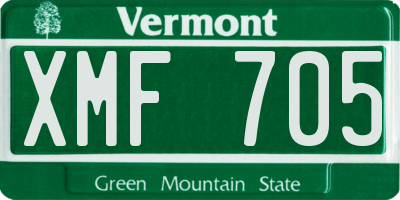 VT license plate XMF705