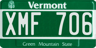 VT license plate XMF706