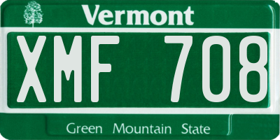 VT license plate XMF708