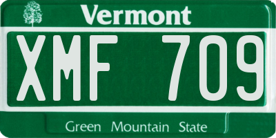 VT license plate XMF709