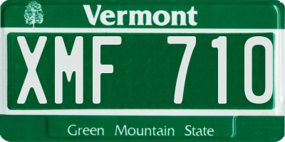 VT license plate XMF710
