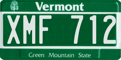 VT license plate XMF712