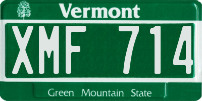 VT license plate XMF714