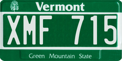 VT license plate XMF715