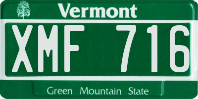 VT license plate XMF716